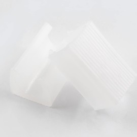 Cionyce 24 PCS Chair Legs Protector,Rectangle Chair Clamp Plastic Furniture Feet Cover U Shape Chair Legs Clips 12mm Protector for Chair Legs(White)