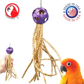 Bonka Bird Toys 1616 Foraging Octopus Chew Tug Pull Medium Parrot Cage Toy Pet, Conure, African Grey, Ringneck, and Similar Bird Sizes