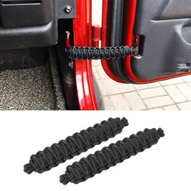 Savadicar Door Limiting Straps for Jeep Wrangler YJ TJ JK JL 4xe & Gladiator JT (1987–2025), Heavy-Duty Swing Check Strap, 2/4-Door Interior Accessories, Black