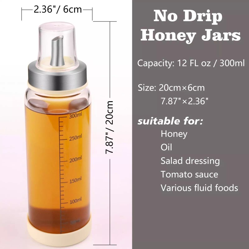 Matifaner Honey Dispenser No Drip, Maple Syrup Dispenser, Olecranon design,