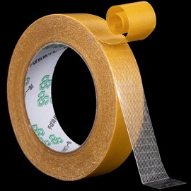 Pndeyo 66FT Heavy Duty Double Sided Fabric Tape, Strong Sticky Double Stick Carpet Tape, Multifunctional Double Sided Tape Roll for Holding Photo Frames Sofa Cushions Car Mats- Yellow