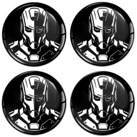 SkinoEu Set of 4 x 60 mm Sticker for Hub Caps Hub Caps Hub Caps Wheel Hub Cover Wheel Sticker Black White Robot A 7860
