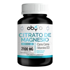 Citrato Magnesio Micronizado 2100mg Camu Vitamina Suplemento Alimenticio Oby Vitaminas Mujer Hombre Complejo Magnesium Citrate Polvo Complex 180