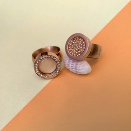 Quiges Interchangeable Mini Coin 12 mm Stainless Steel with Zirconia Stones (Many Colours), Stainless Steel, Cubic Zirconia