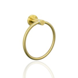 ieron Round Towel Hanger, Multifunctional Hook, Bath Ring Hand Towel Holder SUS304 Stainless Steel Wall Mount Bathroom Hardware-Gold