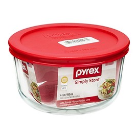Pyrex, Storage Plus Round Red Lid 4 Cup, 1 Each