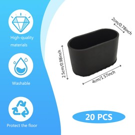 TUKEVA Garden Chairs Protective Caps Chair Leg Caps Plastic Chair Legs Protective Caps Chair Leg Caps Noise Reduction for Hardwood Floors Laminate Floor for Garden Chairs Folding Chair 40 x 20 cm