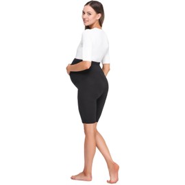 Be Mammy BE20-259 Women's Short Maternity Leggings, black
