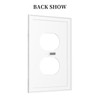 White Grey Marble Electrical Outlet Cover Decorative Wall Plate Single