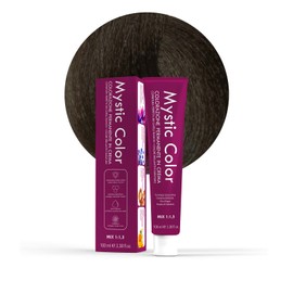 Mystic Color - Permanente Cremefärbung mit Arganöl und Calendula - Langanhaltendes Haarfarbe - Farbe Cool Brown 4.11-100ml