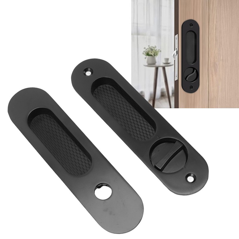 Pocket Lock Handle Invisible Light Weight Black Lock Circular Sliding