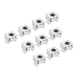 PATIKIL M6 Cage Nuts 201 Stainless Steel for Server Rack Cabinets, Silver Tone Pack of 30