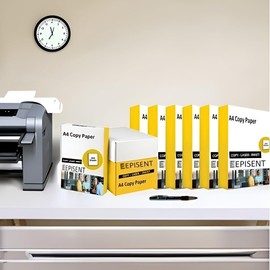EPISENT A4 White Paper Sheets - 80gsm Bright White Paper - Office Printer, Copier Paper - Multifunction Laser Inkjet Paper - Stronger, Sharper & Acid Free A4 Paper Reams (A4 5 Reams (2500 Sheets))