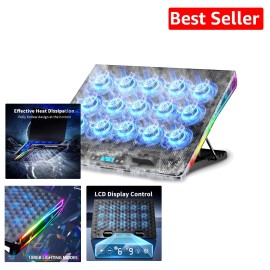 Ultimate RGB Gaming Laptop Cooling Pad with 15 Silent Fans for 15-18" Laptops