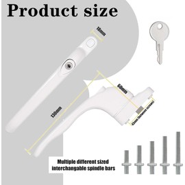 BRITECO Universal UPVC Window Handle – Multi-Position, Lockable Window Handle with Keys for Secure UPVC Windows – Durable Replacement Handle, Fits Most UPVC Casement Windows