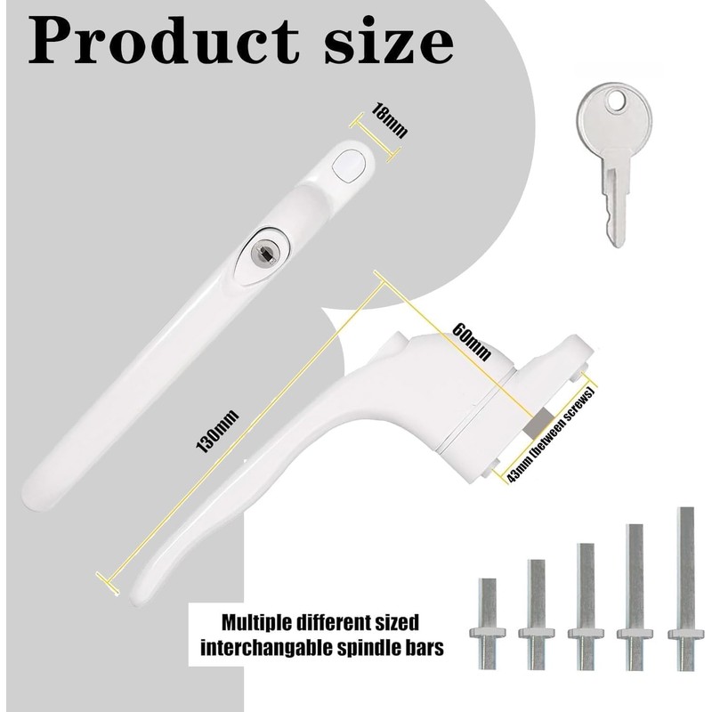 BRITECO Universal UPVC Window Handle – Multi-Position, Lockable Window Handle