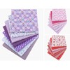 7Pcs Top Pink Cotton Craft Fabric Bundle Squares Patchwork DIY
