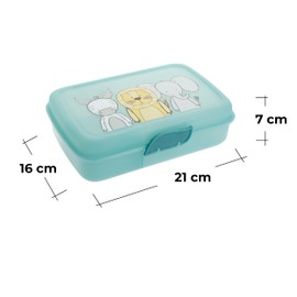 Brotdose Kinder mit Fächern 2er Set, Lunchbox Kinder mit Trennfächern und Clickverschluss, Bento Box Kinder Brotzeitbox, 100% Recyclebar Frühstücksbox ohne BPA, Weiß/Mint, Model: 3friends