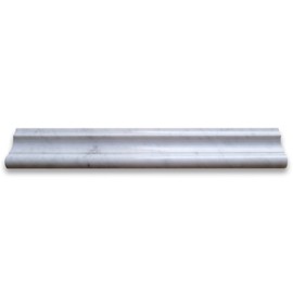 Stone Center Online Carrara White Marble 2x12 Chair Rail Trim Molding Polished Kitchen Bath Wall Floor Backsplash Shower (1 Piece)