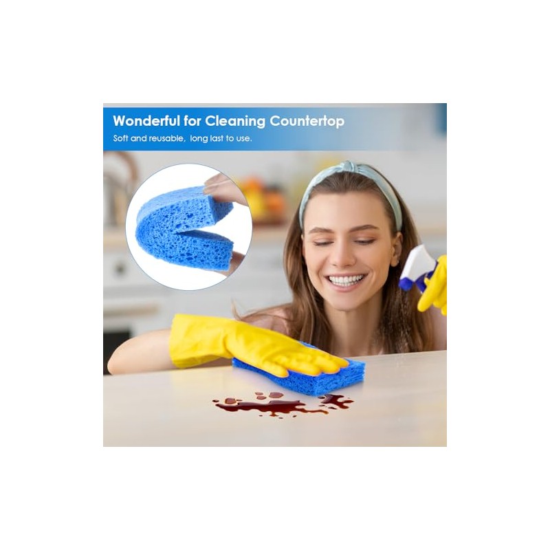 8PCS Dish Sponges Kitchen, Premium Blue Dish Washing Kitchen Sponge,