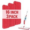 16.5 inch Mop Pads Refills, 3 Pack Microfiber Reusable Replacement