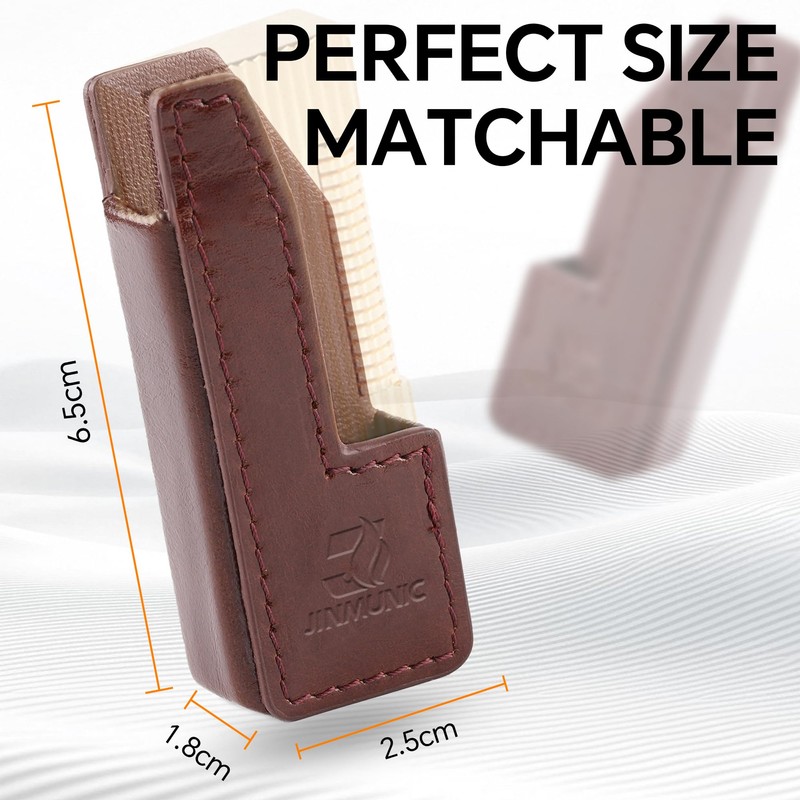 JINMUNIC Brown Leather Lighter Case Cover Holder Sleeve Pouches for