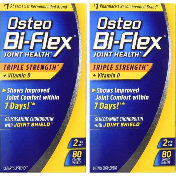 Osteo Bi-Flex Triple Strength + Vitamin D, Coated Tablets - Twin Pack 80 Count Each