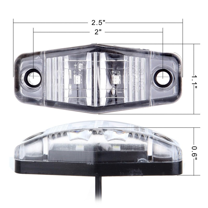 LBRST 2.5" Clear Lens LED Truck Trailer Oval Red Side