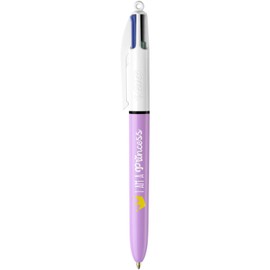 BIC 4 Colours Retractable Ballpoint Pens Medium Tip 1.0 mm Assorted Decorations, Tubo of 30