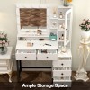 Yamissi Vanity Makeup Table Set Dressing Desk With 11 LED