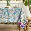 Horaldaily Spring Tablecloth 60×84 Inch Rectangular, Birds Flying Wild Flowers
