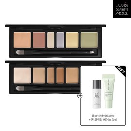 Jeong Saem Mool 아티스트 컨실러 팔레트 + 물크림 라이트 8ml + 톤 코렉팅 베이스 3ml Artist Concealer Palette + Moisture Cream Light 8ml + Tone Correcting Base 3ml