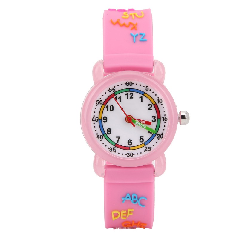 Kid Waterproof Cartoon Watch Letter Pattern Children Wrist Watch Time