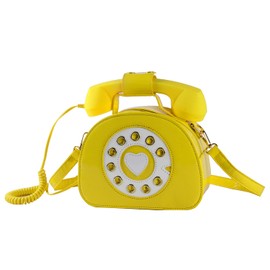 Oweisong Fun Telephone Purse for Women Novelty Pink Phone Tote Handbags Top Handle Shoulder Crossbdoy Bag