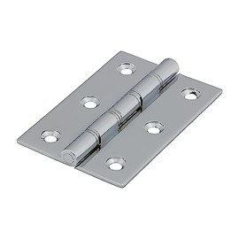 Timco - Double Steel Washered Hinges - Solid Brass - Polished Chrome (Size 76 x 50-2 Pieces)