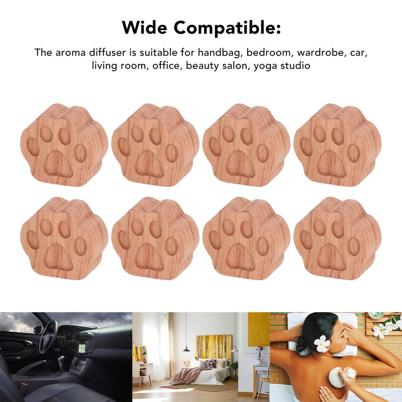 8pcs Essential Oil Car Diffuser Cat Paw Shape Simple Compact