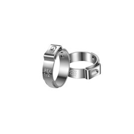 50 PCS 1/2 Inch PEX Cinch Clamp Rings, 304 Stainless Steel Single Ear Hose Clamps for Plumbing and Pipe Fitting Connections, PEX tubing Pipe Fitting by RTHIEAI