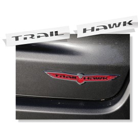 Reflective Concepts - Trailhawk Emblem Overlay Decal Sticker - Fits: 2014-2018 Jeep Cherokee Trailhawk - (Color: Flat Black)