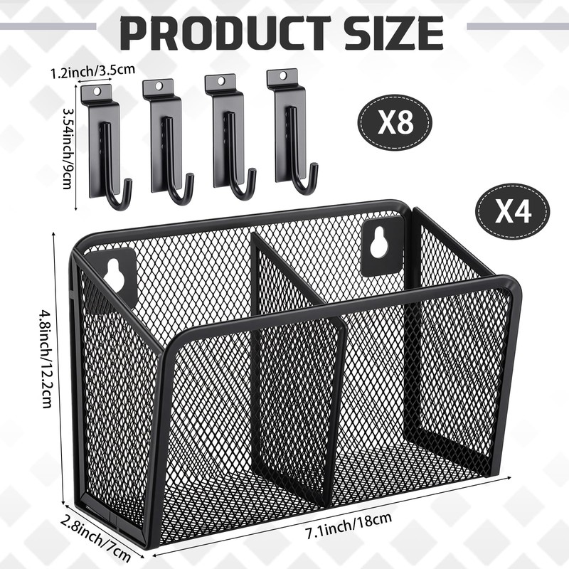 Otoolling 4 Set Slat Wall Bins Slatwall Accessories with Hook