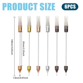 beinkmake 6Pcs Beadable Rhinestone Picker Dotting Pen Rhinestone Adding Dual-ended Beadable Handle DIY Nail Art Decoration Tool for Pick Up and Place Gems Crystals