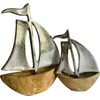 khevga Maritime Decorative Sailing Boat Set of 2 Mango Wood