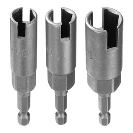 sourcing map 3pcs Hex Nut Driver Drill Bit Set 10mm 11mm 14mm 6-Points Socket 1/4" Hex Shank Nut Setter CR-V Steel Quick-Change Nut for Power Drills Impact Drivers