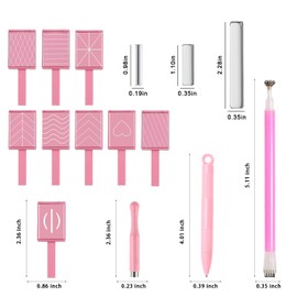 DANNEASY 15pcs Cat Eye Nail Magnet Set Cat Eye Gel Nail Polish Magnet Wand Nail Art Magnet Stick Cat Eye Magnetic Nail Polish Tool Multi-Function Magnets for Nails Salon - Pink