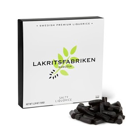 Lakritsfabriken Premium Licorice - Soft Salty Black Licorice Candy - Vegan Candy, Gluten-Free, Dairy-Free, Nut-Free Juicy Candy - Healthy Gourmet Candies - Swedish Pastilles & Travel Candy - 5.29 oz