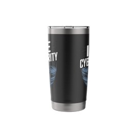 I Love Cybersecurity Tech Shield Stainless Steel Insulated Tumbler