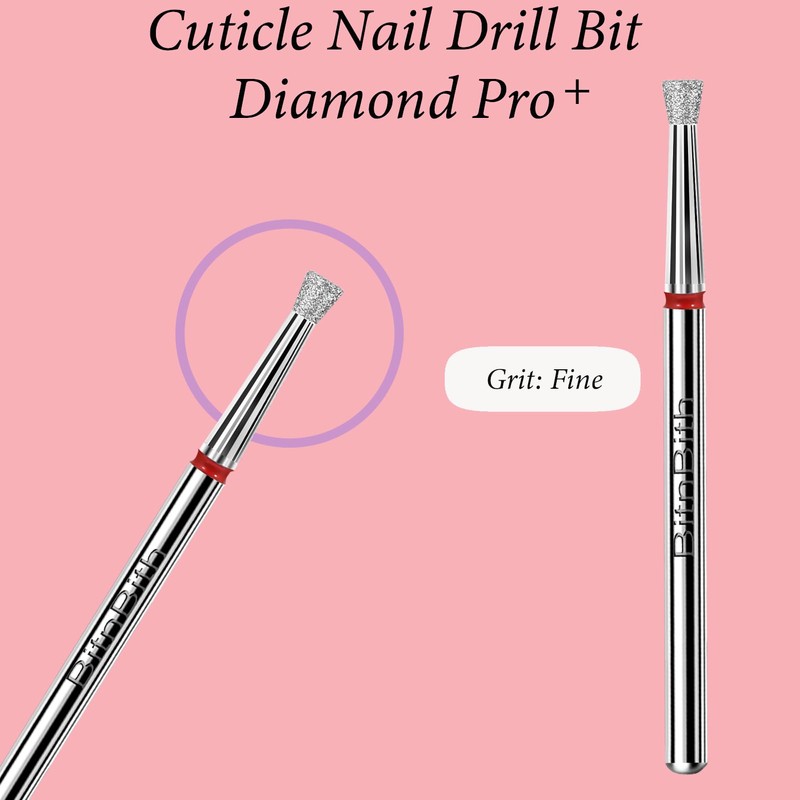 BITNBITH Inverted Tapered Cuticle Nail Drill Bit 3/32" Diamond Professional
