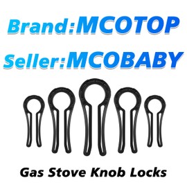 MCOTOP Gas Stove Knob Locks, Stove Knob Safety Covers for Child, Prevent Kids Pets from Turning on Stoves - Black-5 Pack