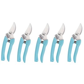 YYaaloa 5pcs Garden Flower Shears Pruning Shears 6.9 inches Scissors Heavy Duty Plant Scissors for Cutting Flowers, Trimming Plants, Bonsai, Fruits Picking (Blue Handle 5pcs)