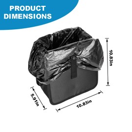 Hilovate Large Capacity Car Garbage Can with 30 Bags - 2.8 Gallon Collapsible Auto Trash Organizer, Hanging Leakproof Waterproof Vehicle Bin for Truck, RV, SUV, Road Trip(Black)