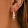 Pearl Earrings for Women Stack Gold Small Hoop Earrings Set